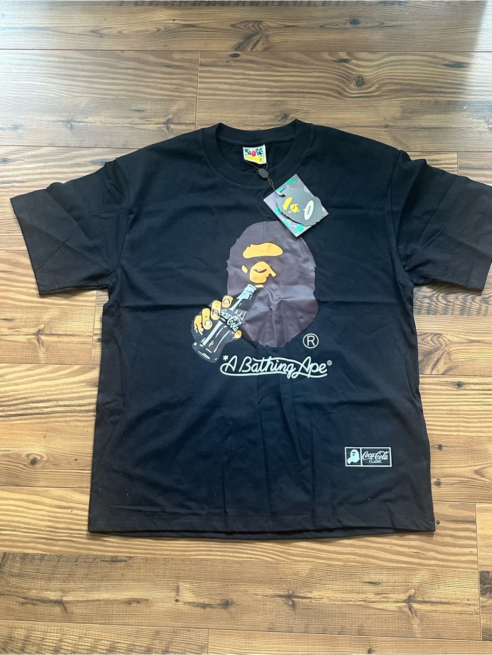 A Bathing Ape Black Short-Sleeve Graphic Logo Tee